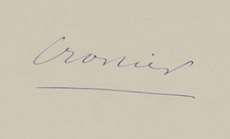Signature d'Ernest François CRONIER Signature d'Ernest François CRONIER